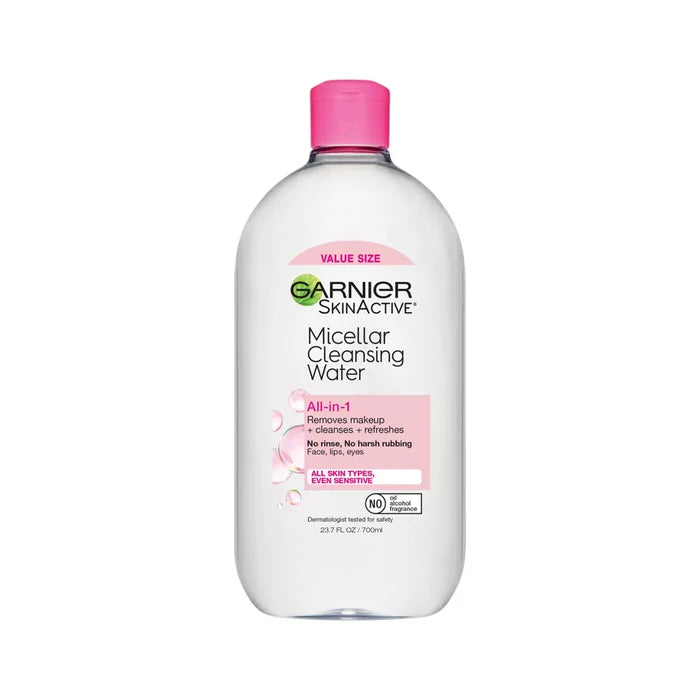 GARNIER Skin Active Micellar Cleansing Water All In 1 Cleanses + Removes Makeup + Soothes غارنييه ماء ميسلار لتنظيف البشرة وازالة المكياج وتهدئتها