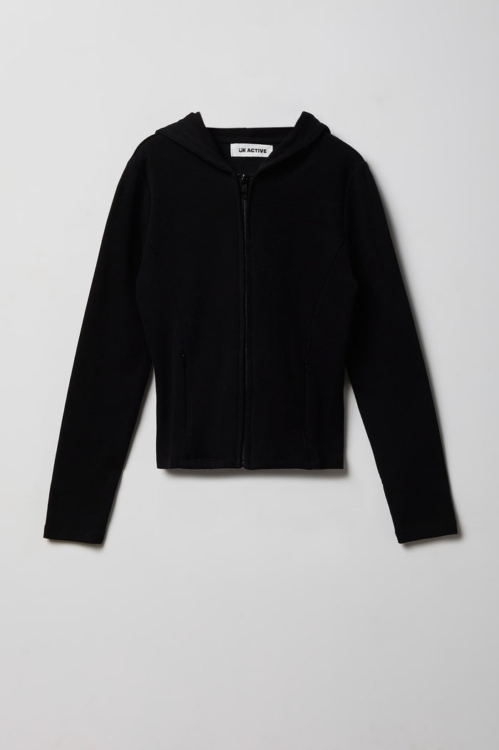 Girls Active Hooded Zip-Up Jacket