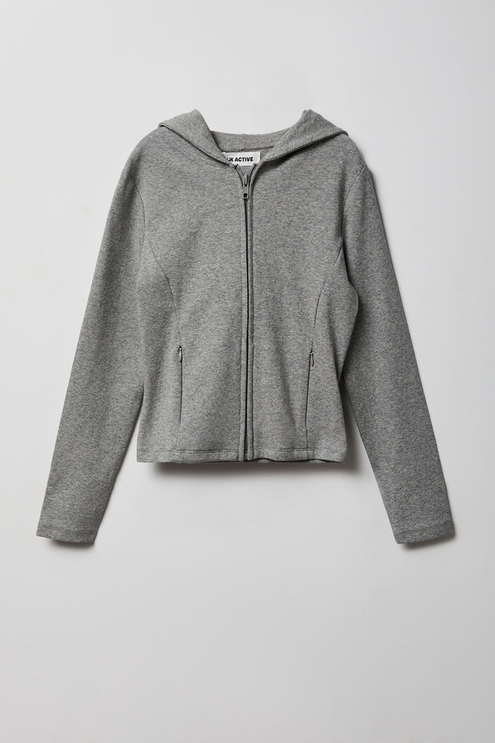 Girls Active Hooded Zip-Up Jacket