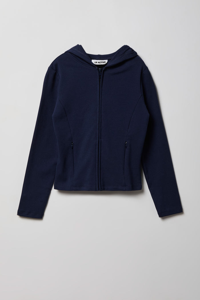 Girls Active Hooded Zip-Up Jacket