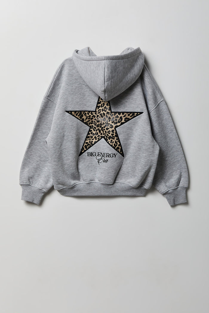 Girls Graphic Boxy Fleece Hoodie