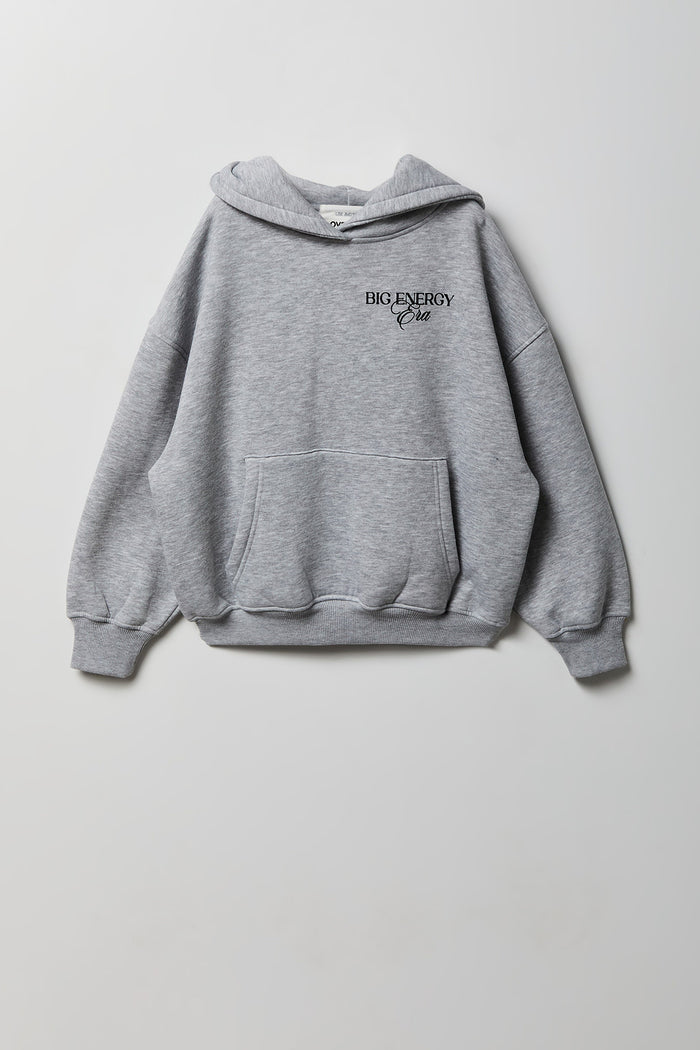 Girls Graphic Boxy Fleece Hoodie