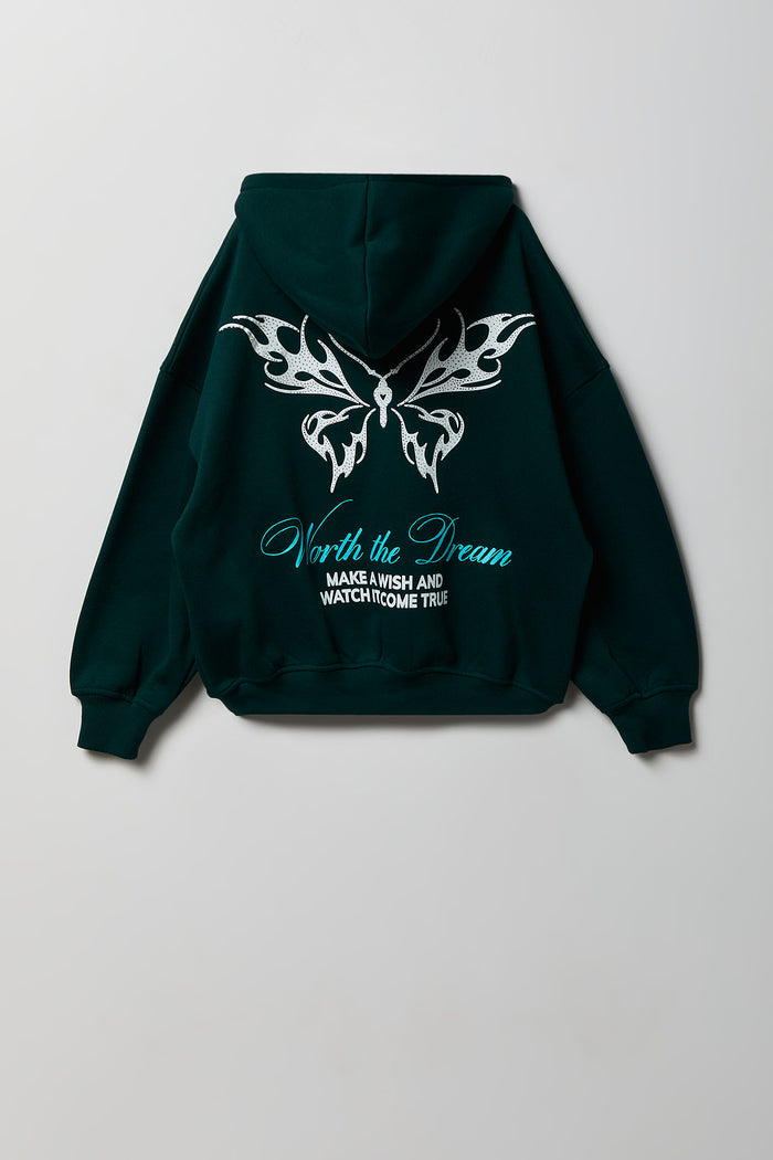 Girls Graphic Boxy Fleece Hoodie