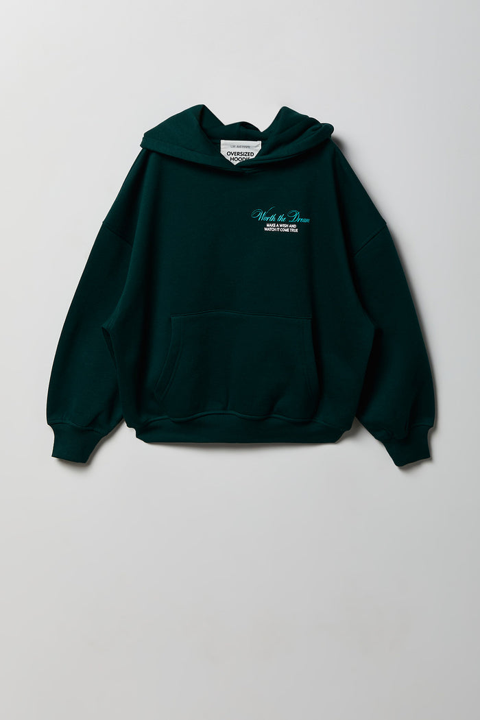 Girls Graphic Boxy Fleece Hoodie