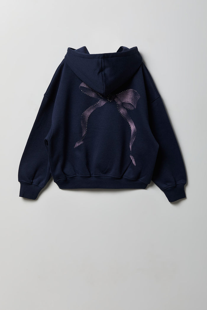 Girls Graphic Boxy Fleece Hoodie