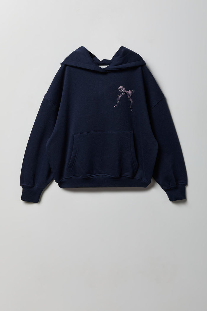 Girls Graphic Boxy Fleece Hoodie