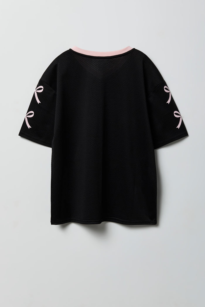 Girls Graphic Mesh Jersey Top