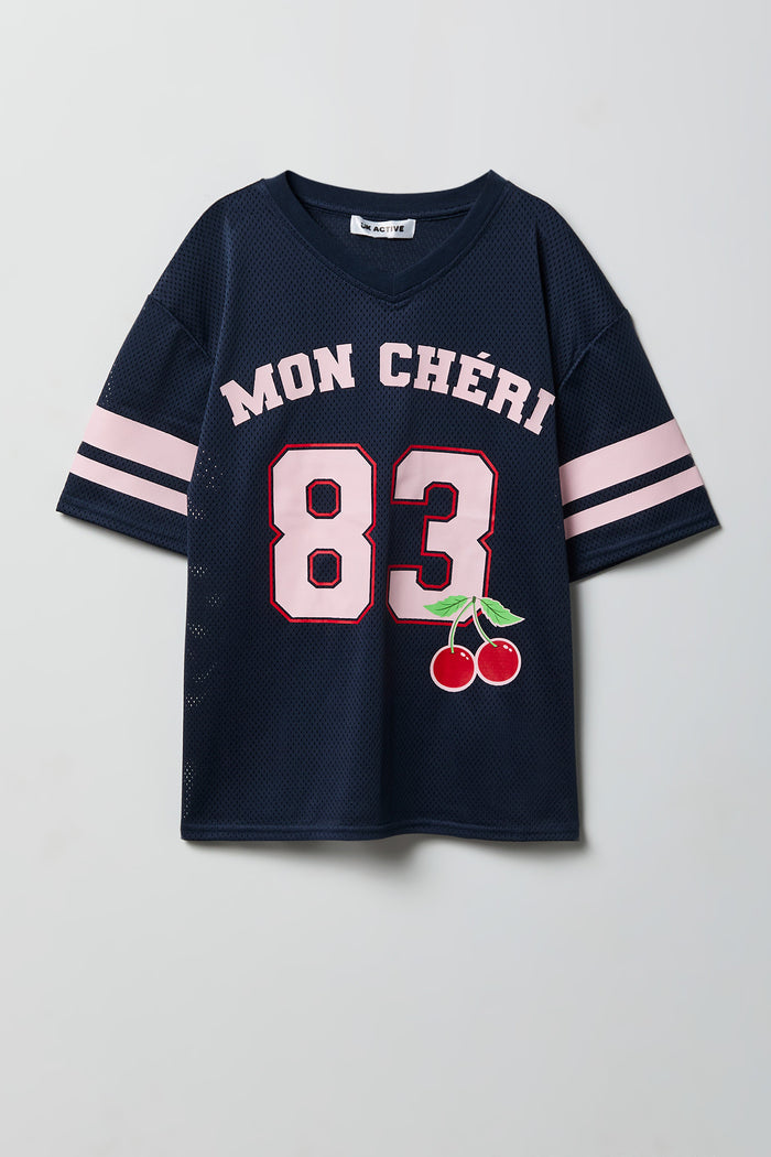 Girls Graphic Mesh Jersey Top