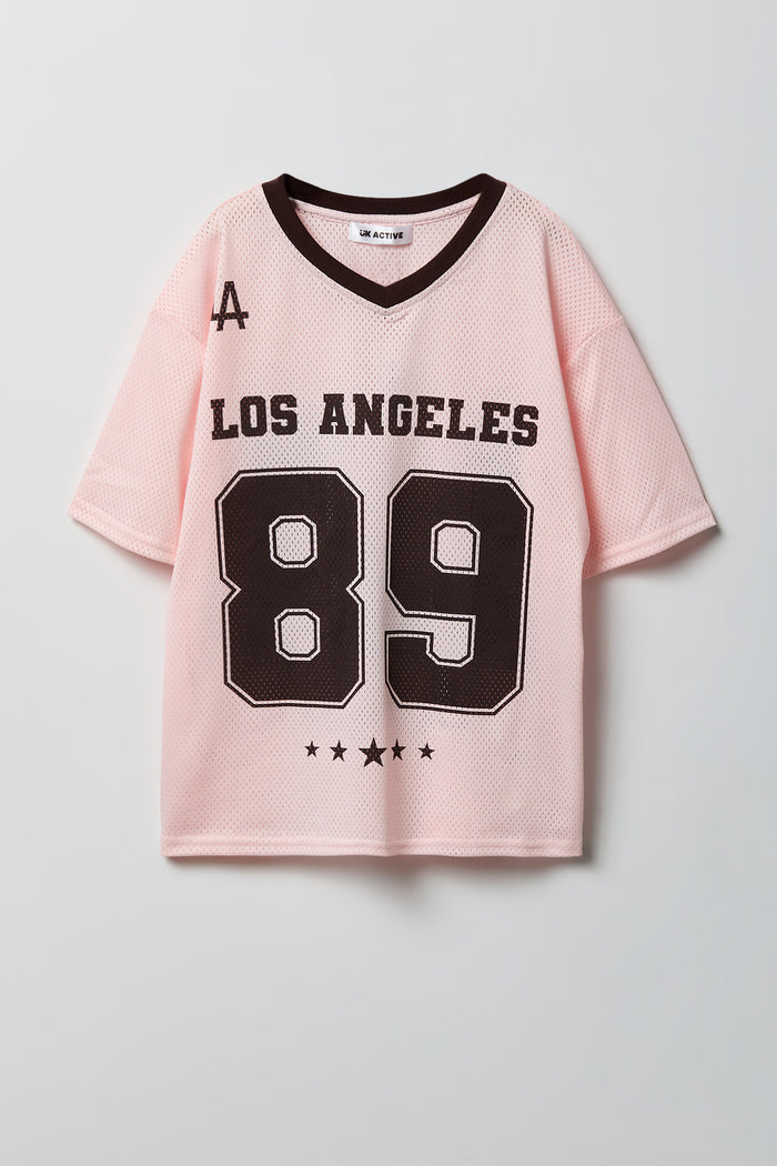 Girls Graphic Mesh Jersey Top