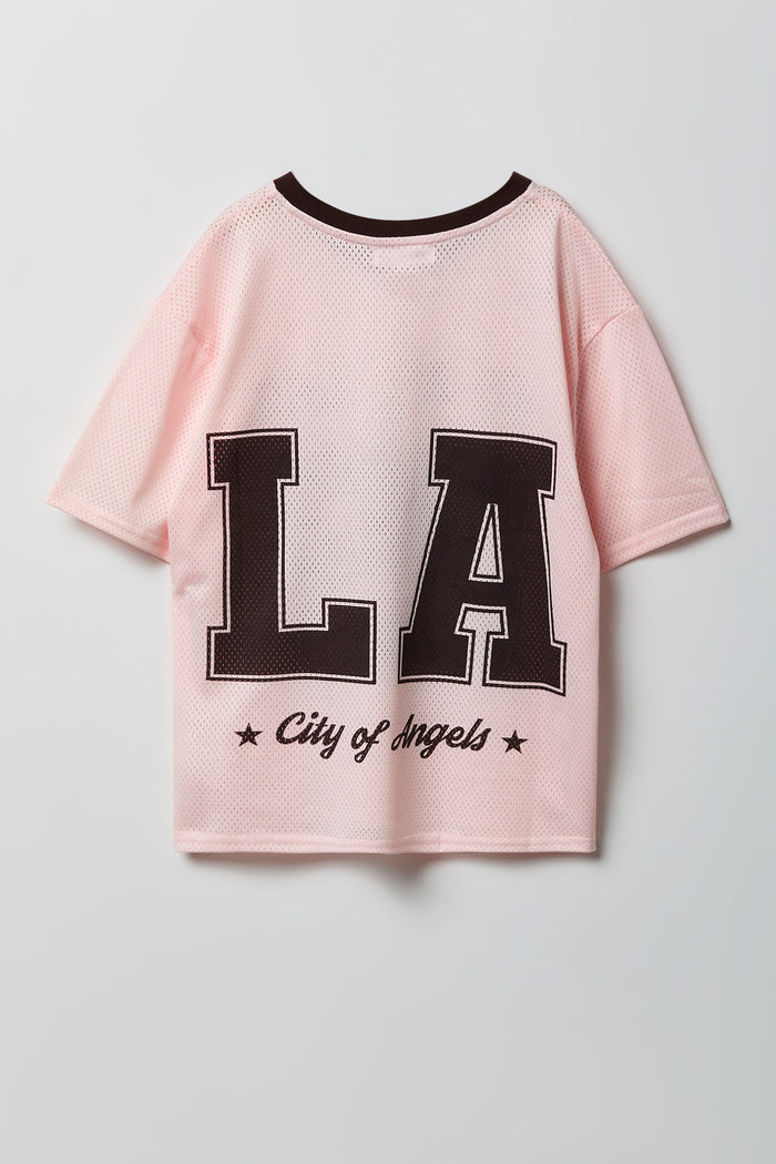 Girls Graphic Mesh Jersey Top