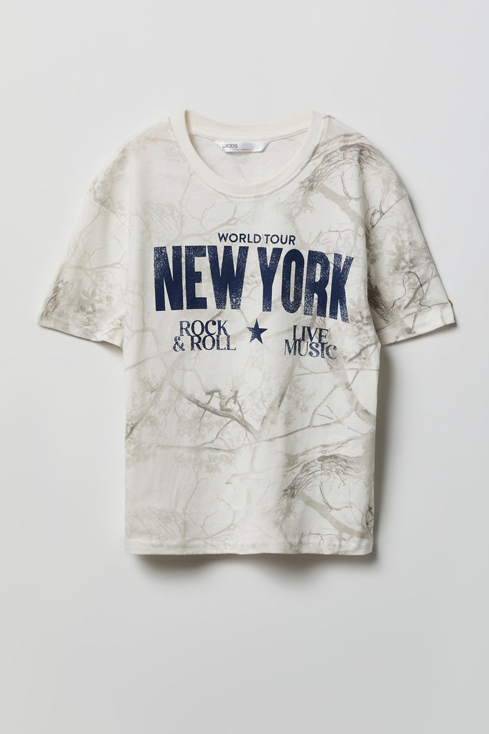 Girls New York Graphic Camo T-Shirt