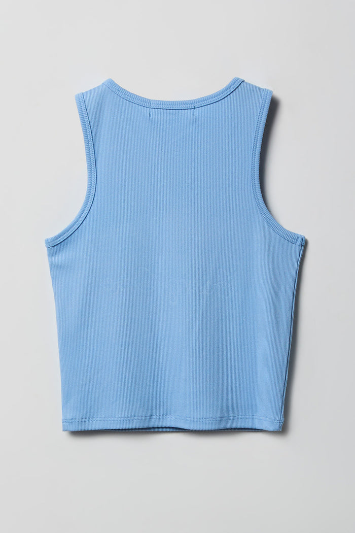 Girls Ribbed Graphic Tank & Pajama Pant Set