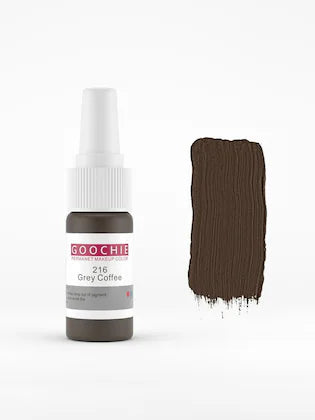 GOOCHIE 15ml semi permanent makeup and microblading pigments Grey Coffee 216 Eyebrow Pigments - SD Cosmetics Care