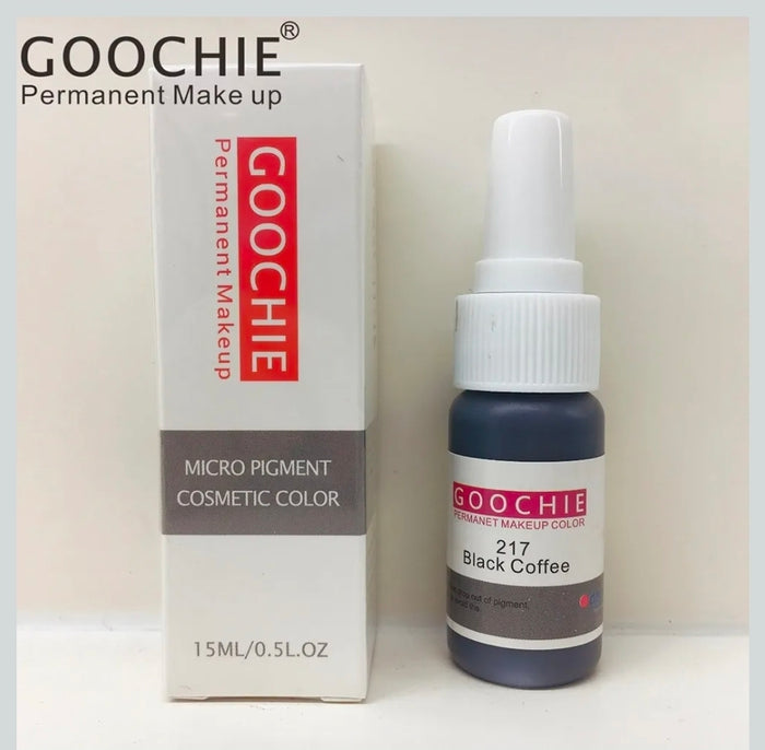 Goochie Black Coffee 217 EU Standard Micro Pigment Cosmetic Tattoo Ink | Permanent Makeup Eyebrow Color Pigment Micropigmentation 15ml - SD Cosmetics Care