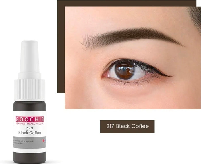 Goochie Black Coffee 217 EU Standard Micro Pigment Cosmetic Tattoo Ink | Permanent Makeup Eyebrow Color Pigment Micropigmentation 15ml - SD Cosmetics Care