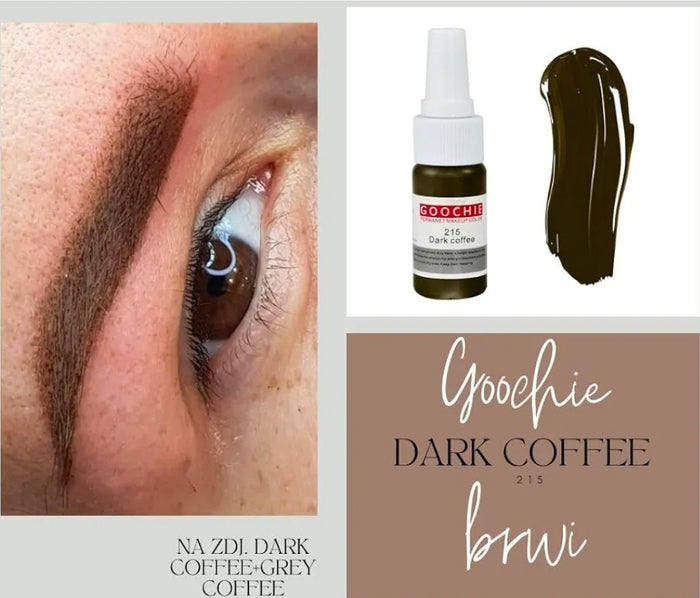 Goochie Dark Coffee 215 Permanent Makeup Pigment,15ml - SD Cosmetics Care