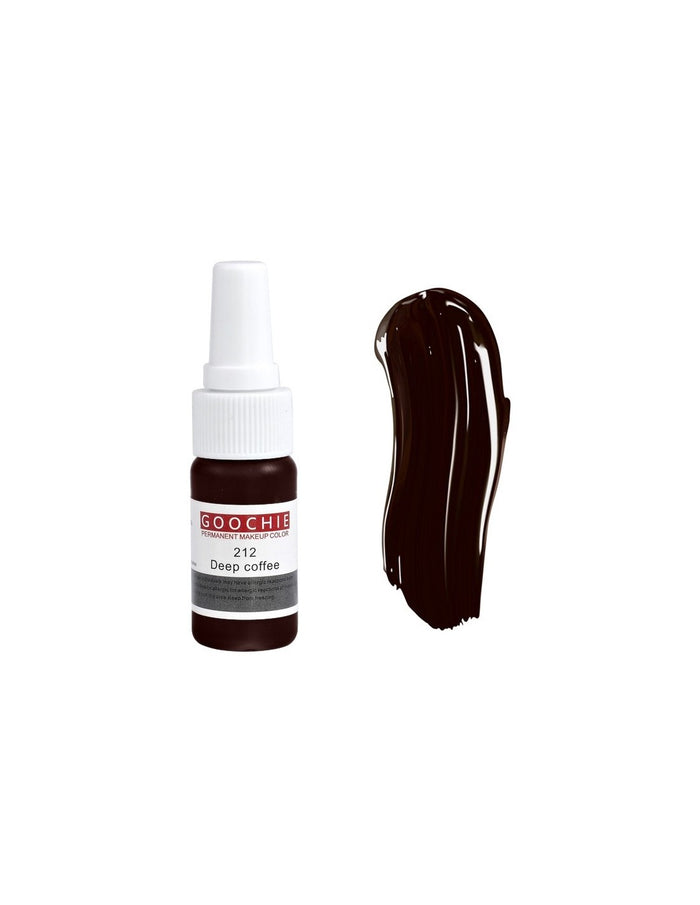 Goochie Deep Coffee 212 Micropigment Liquid Ink for Permanent Makeup - Intense, Plant-Based Formula - SD Cosmetics Care