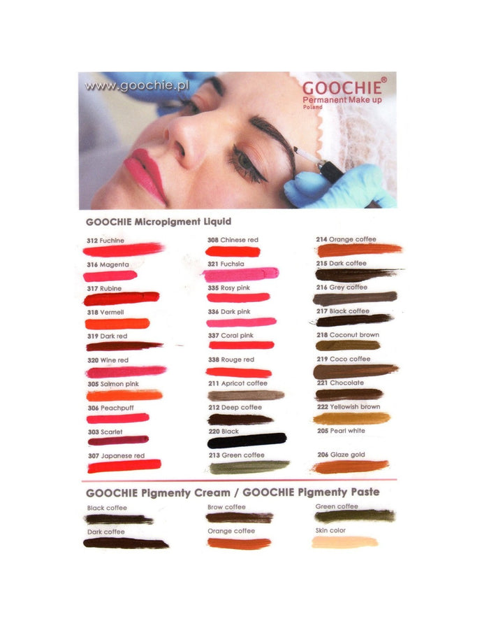 Goochie Deep Coffee 212 Micropigment Liquid Ink for Permanent Makeup - Intense, Plant-Based Formula - SD Cosmetics Care