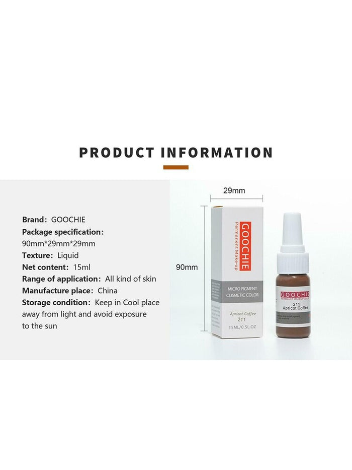 Goochie Permanent Micro-Pigment Eyebrow Enhancer, 15 ml (Black 220) - SD Cosmetics Care