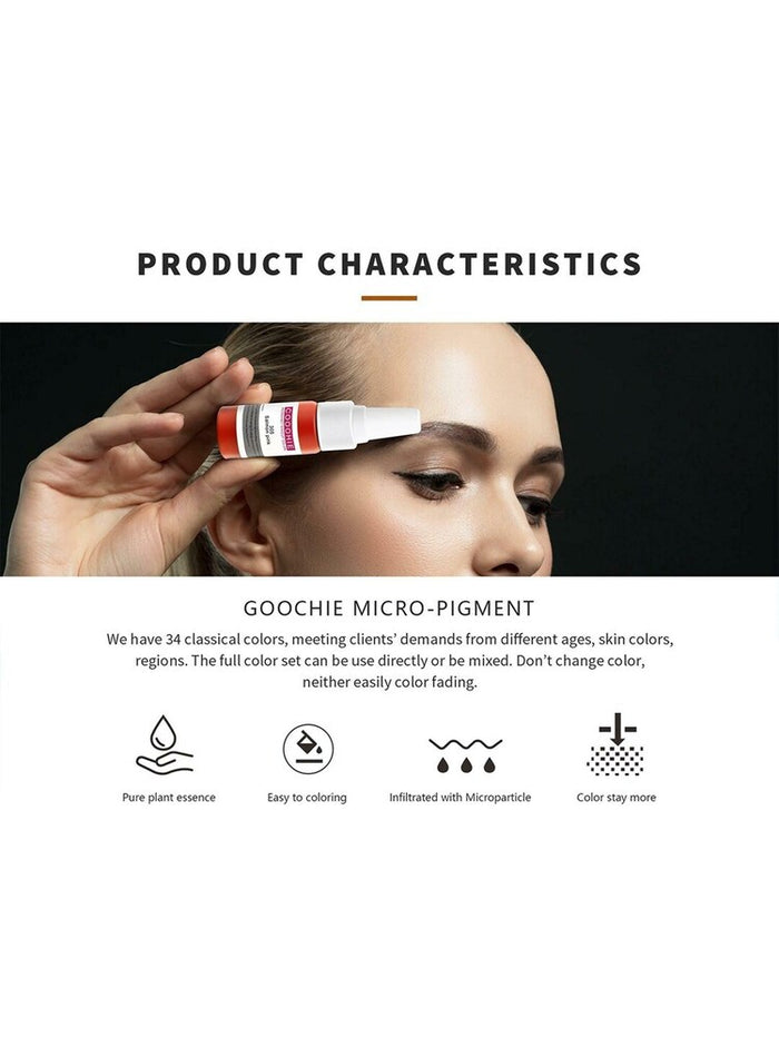 Goochie Permanent Micro-Pigment Eyebrow Enhancer, 15 ml (Black 220) - SD Cosmetics Care
