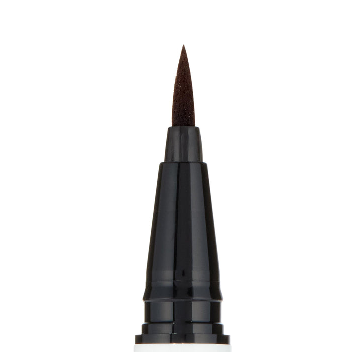 ColourPop BFF Liquid Liner in Grande, felt‑tip applicator showing a sharp fine point for precise winged lines, captured in a clean macro close-up on a white background.
