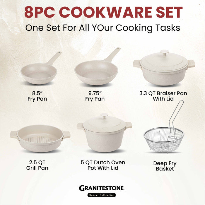 Granitestone 8-Piece Nesting Cookware Set