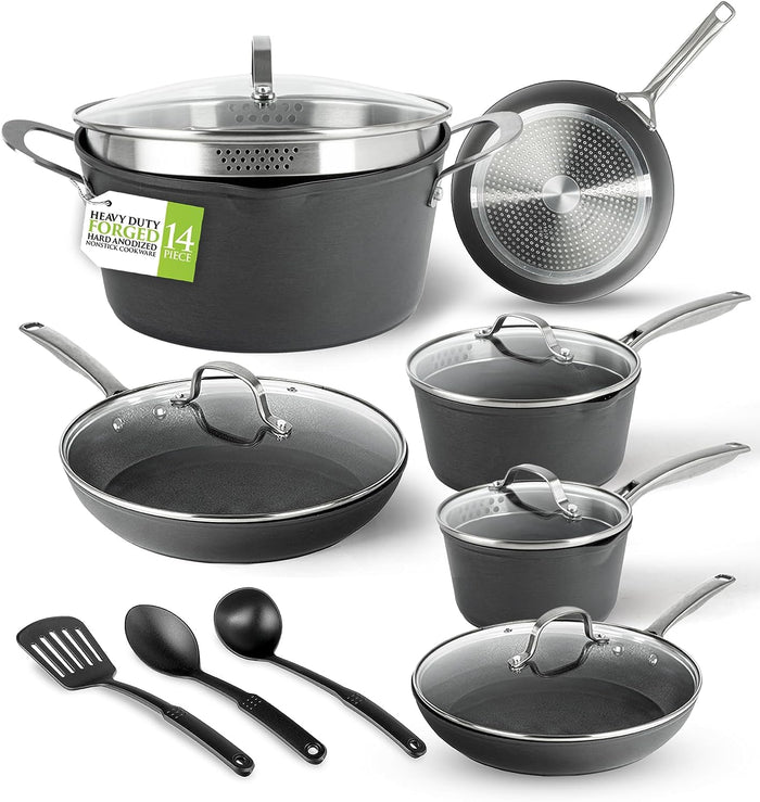 Granitestone ArmorMax 14 Piece Induction Hard Anodized Set with Utensils
