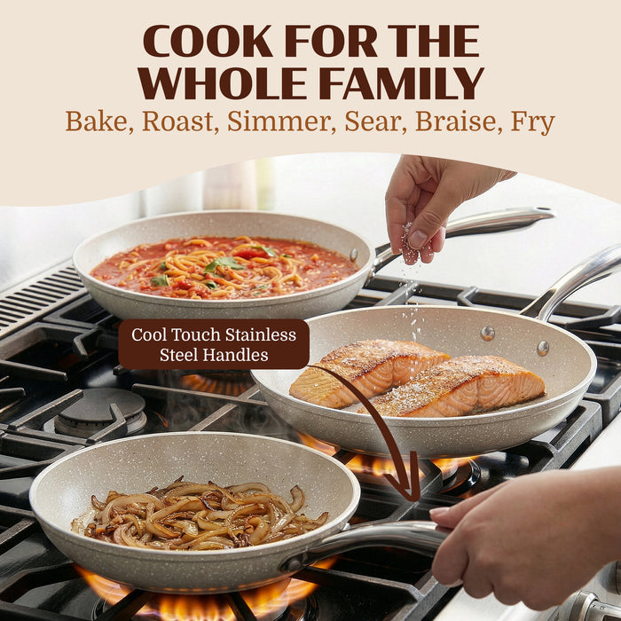 Granitestone Ceraluxe 3 Piece Skillet Set