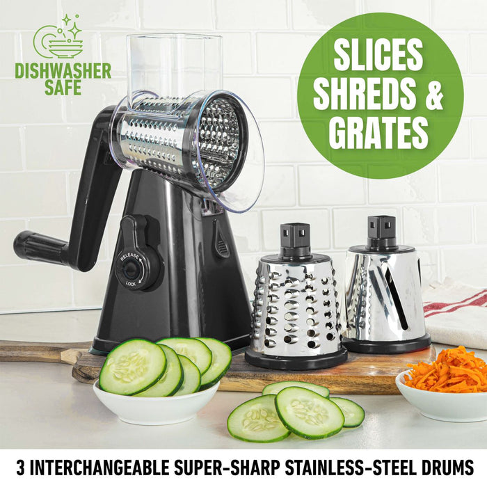 Granitestone Nutrislicer 3-in 1 Kitchen Spinning/Rotating Mandoline
