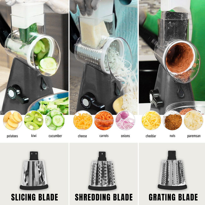 Granitestone Nutrislicer 3-in 1 Kitchen Spinning/Rotating Mandoline