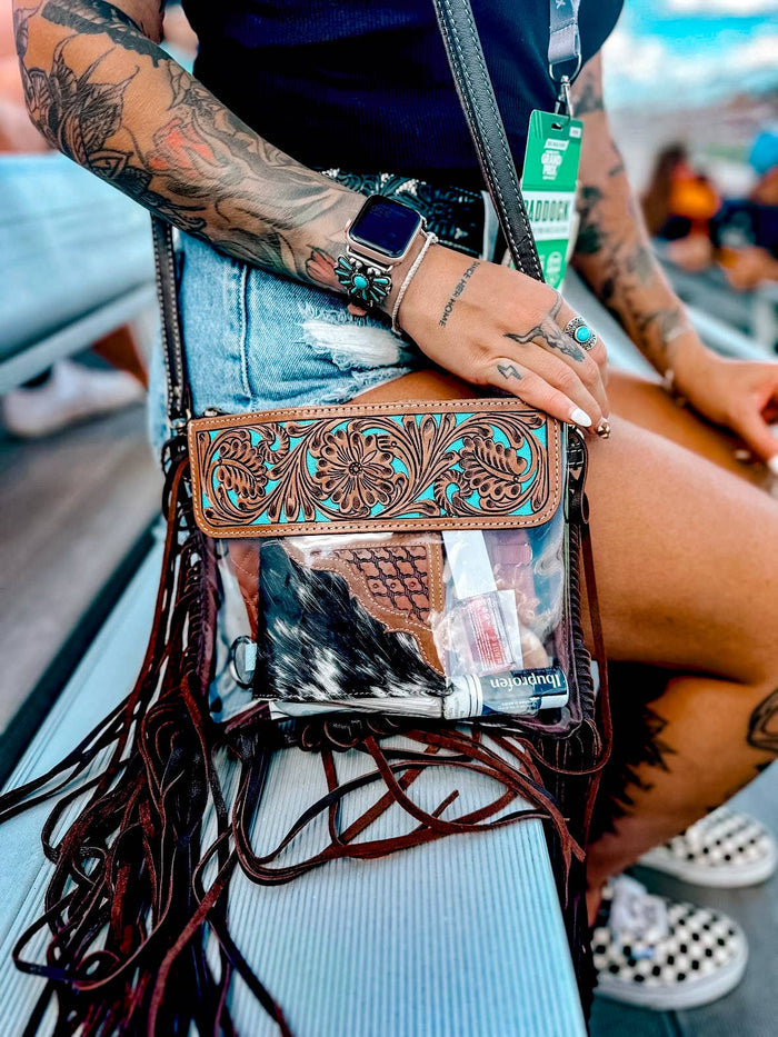 Hand Tooled Clear Crossbody