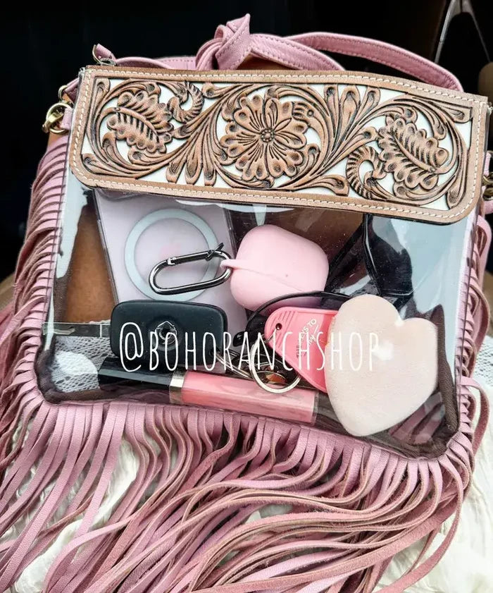 Hand Tooled Clear Crossbody
