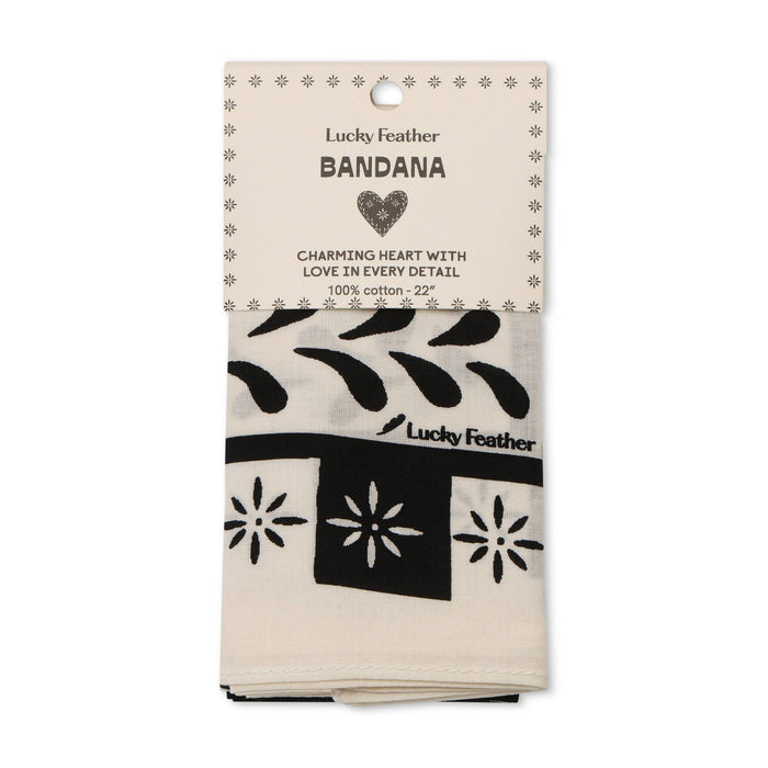 Happiness Bandanas - Black and White - Love