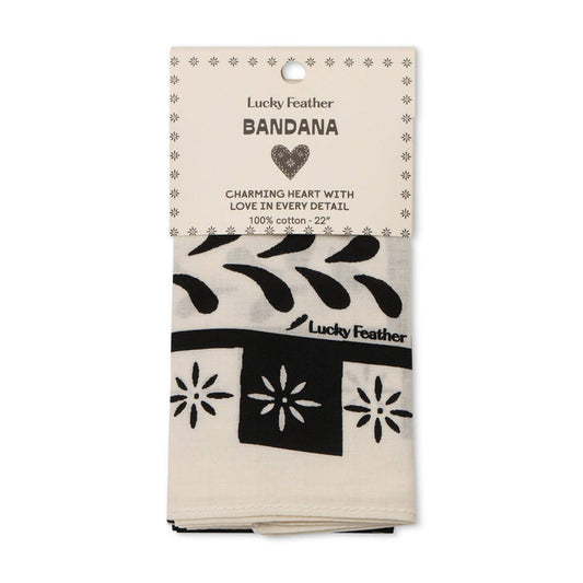 Happiness Bandanas - Black and White - Love