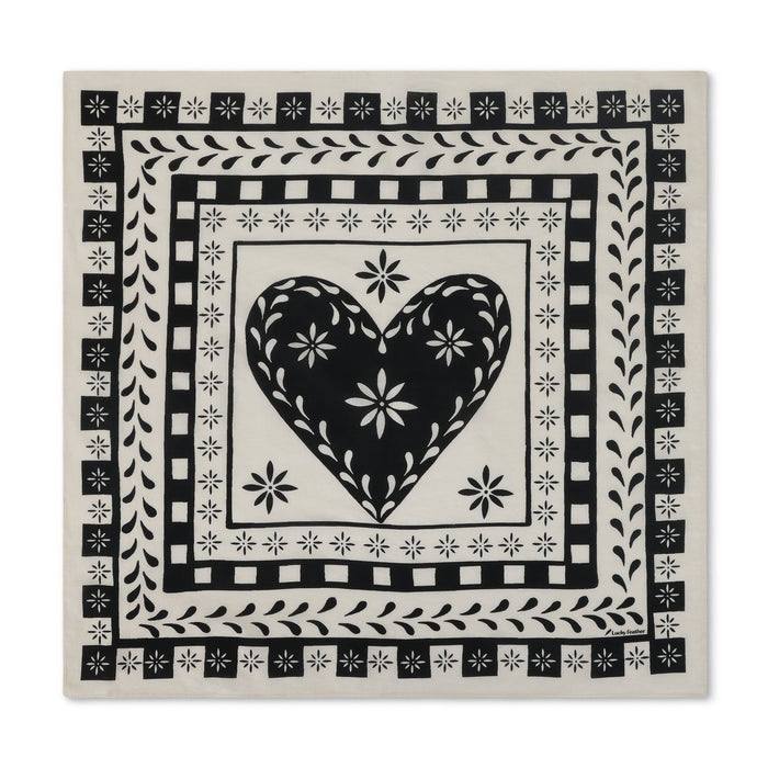 Happiness Bandanas - Black and White - Love