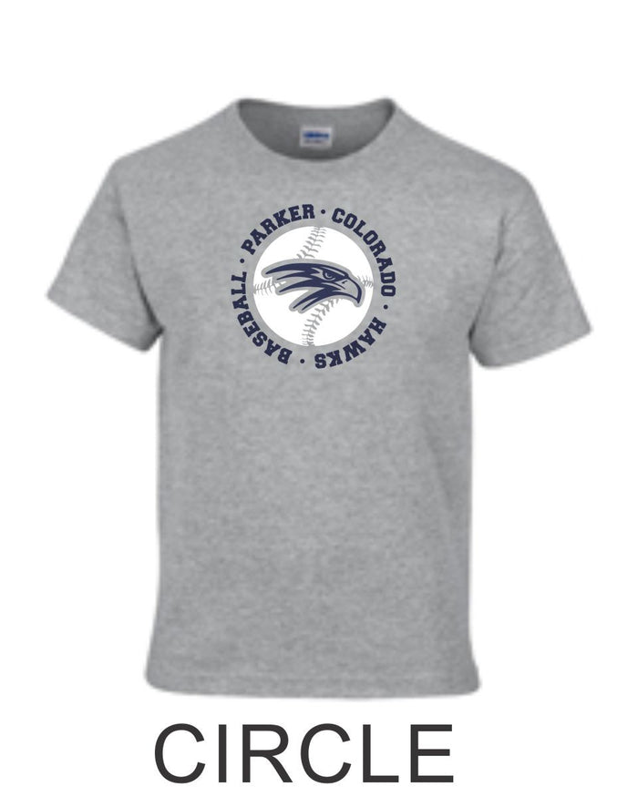 Hawks Baseball Basic Tee in 2 Designs- Matte or Glitter