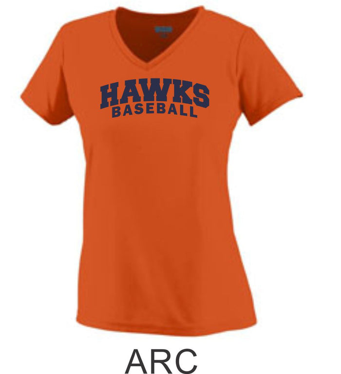 Hawks Baseball Ladies Wicking T-Shirt- 3 Designs