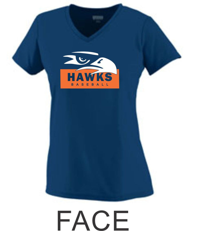 Hawks Baseball Ladies Wicking T-Shirt- 3 Designs