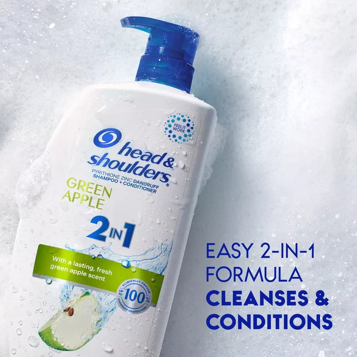 HEAD & SHOULDERS Pyritinol Zinc Dandruff Shampoo + Conditioner Green Apple  شامبو وبلسم هيد اند شولدرز ضد القشرة بالتفاح الاخضر 2 في 1