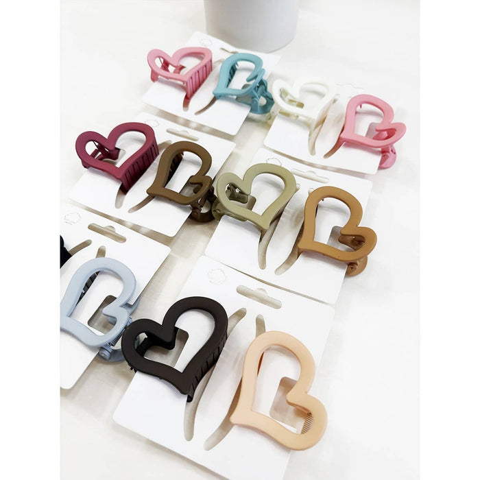 Heart Matte Heart Hair Claw Clip