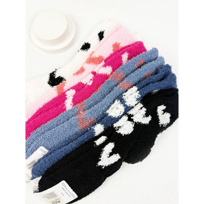 Heart Printed Soft Fuzzy Socks