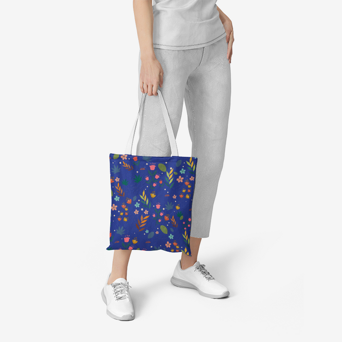 Heavy Duty and Strong Natural Canvas Floral Tote Bag - Billyforce Shop