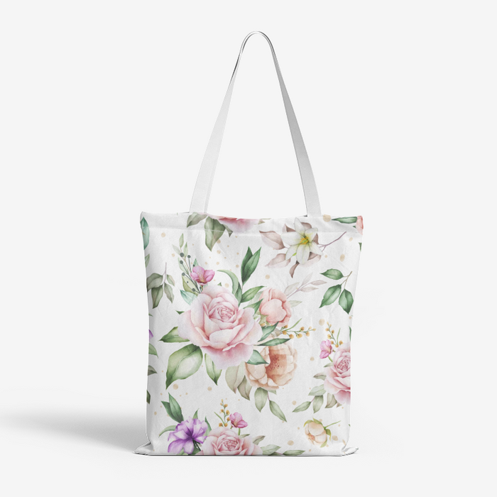 Heavy Duty and Strong Natural Canvas Rose Tote Bag - Billyforce Shop