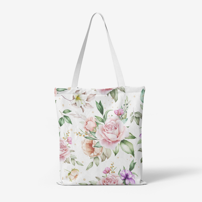 Heavy Duty and Strong Natural Canvas Rose Tote Bag - Billyforce Shop