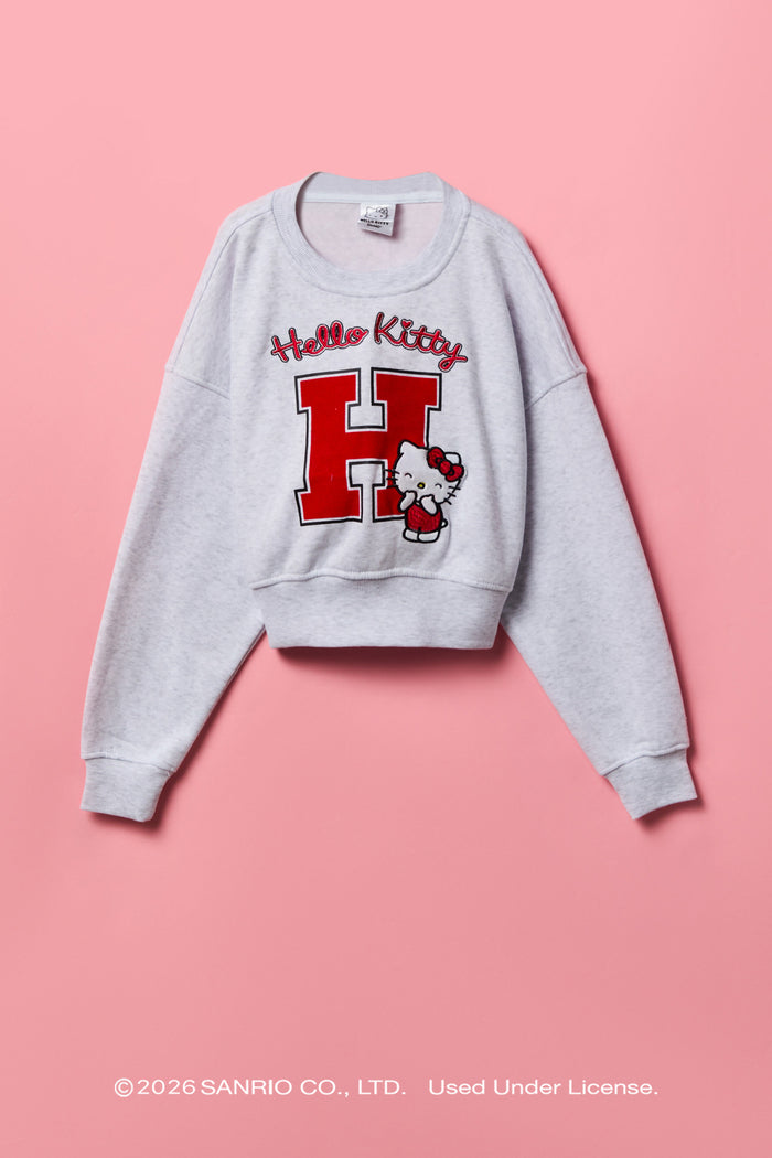 Hello Kitty® Girls Embroidered Fleece Sweatshirt