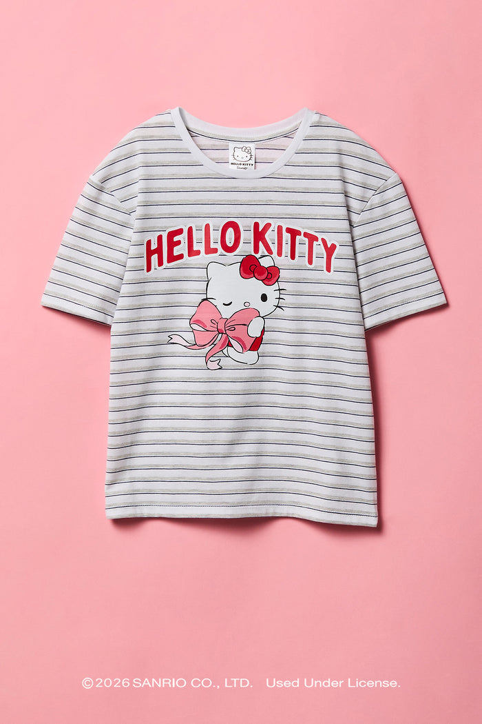 Hello Kitty® Girls Graphic Striped T-Shirt