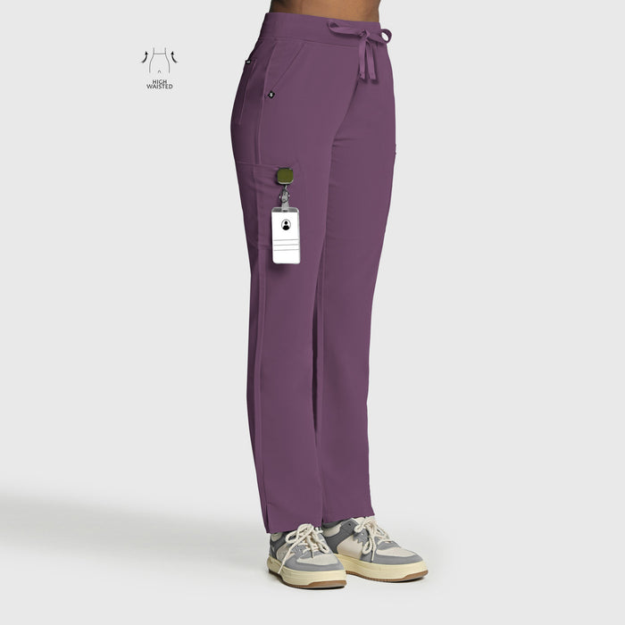 High Waisted Rise Ten-Pocket Cargo Scrub Pant