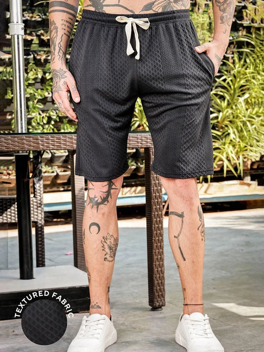 House Of Koala Black Casual Knitted All-Day Comfort Shorts