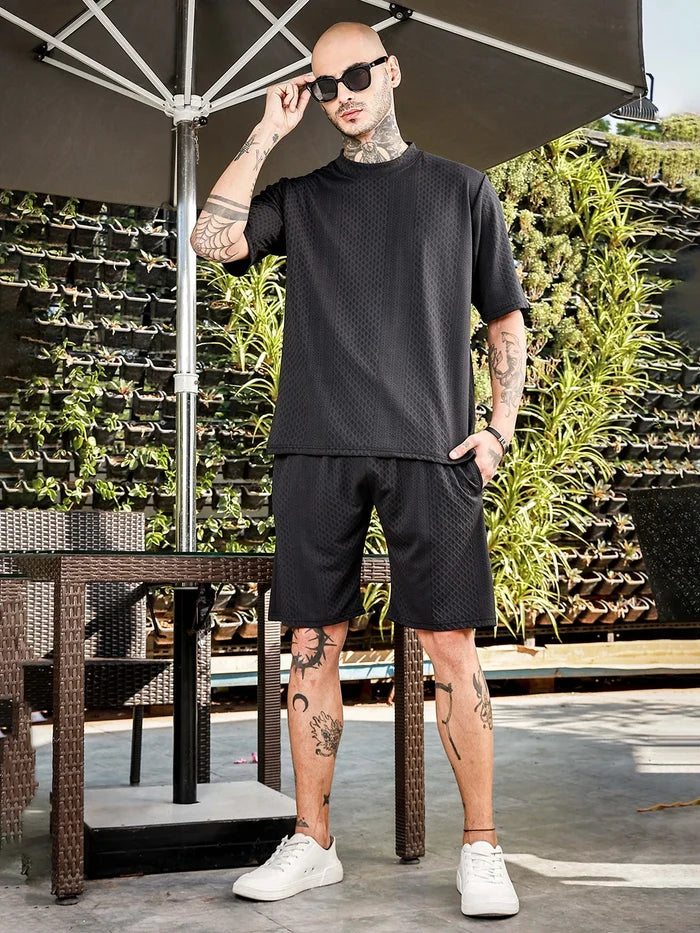 House Of Koala Black Casual Knitted All-Day Comfort Shorts