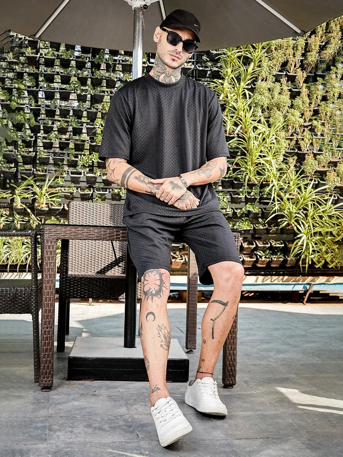 House Of Koala Black Casual Knitted All-Day Comfort Shorts